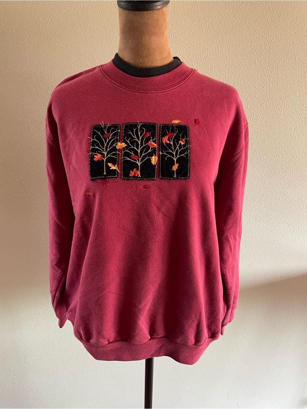 Vintage 90’s Top Stitch by Morning Sun Women's Burgundy Crew Sweatshirt